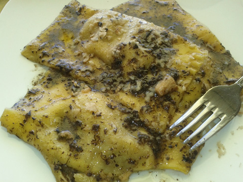 Ristorante Santi e Briganti di Nemi, primo ravioli funghi e tartufi